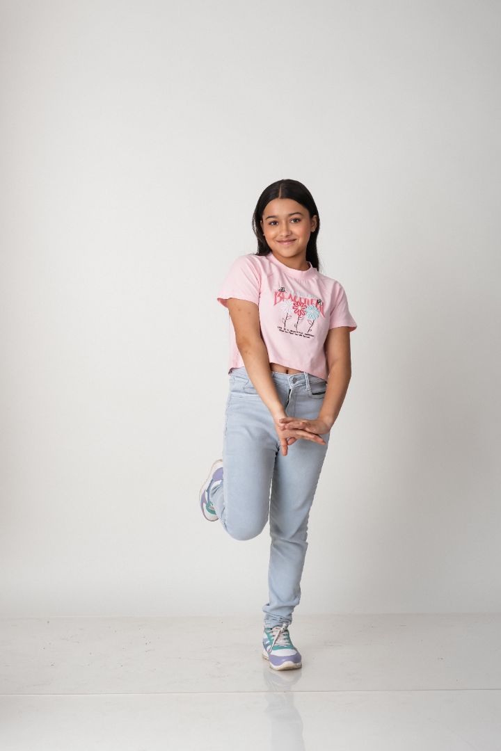 Girls Embroidered T-Shirt – 100% Cotton Soft Everyday Tee