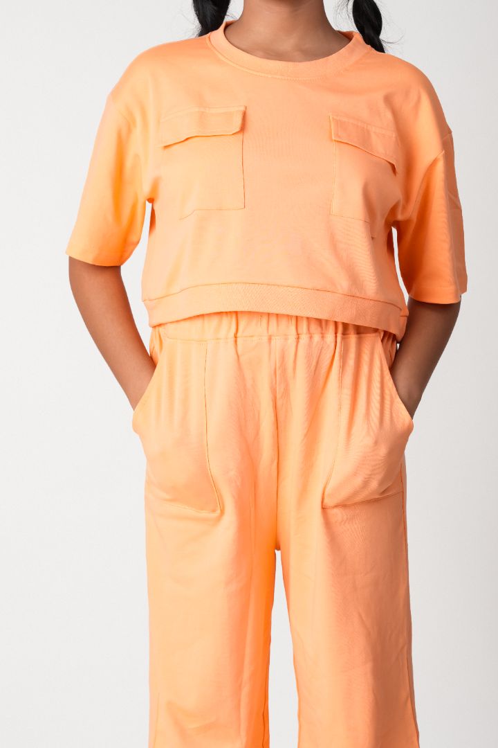 ATHLZR Premium Knit Utility Co-Ord Set – Peach