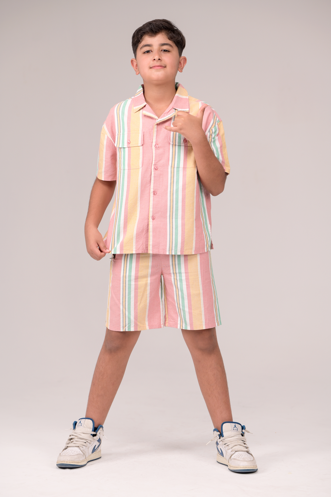 Classic Oxford Co-ord Set in Multi-Color Style