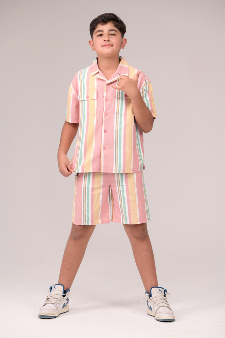 Classic Oxford Co-ord Set in Multi-Color Style