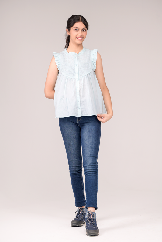 Button-down shirt front