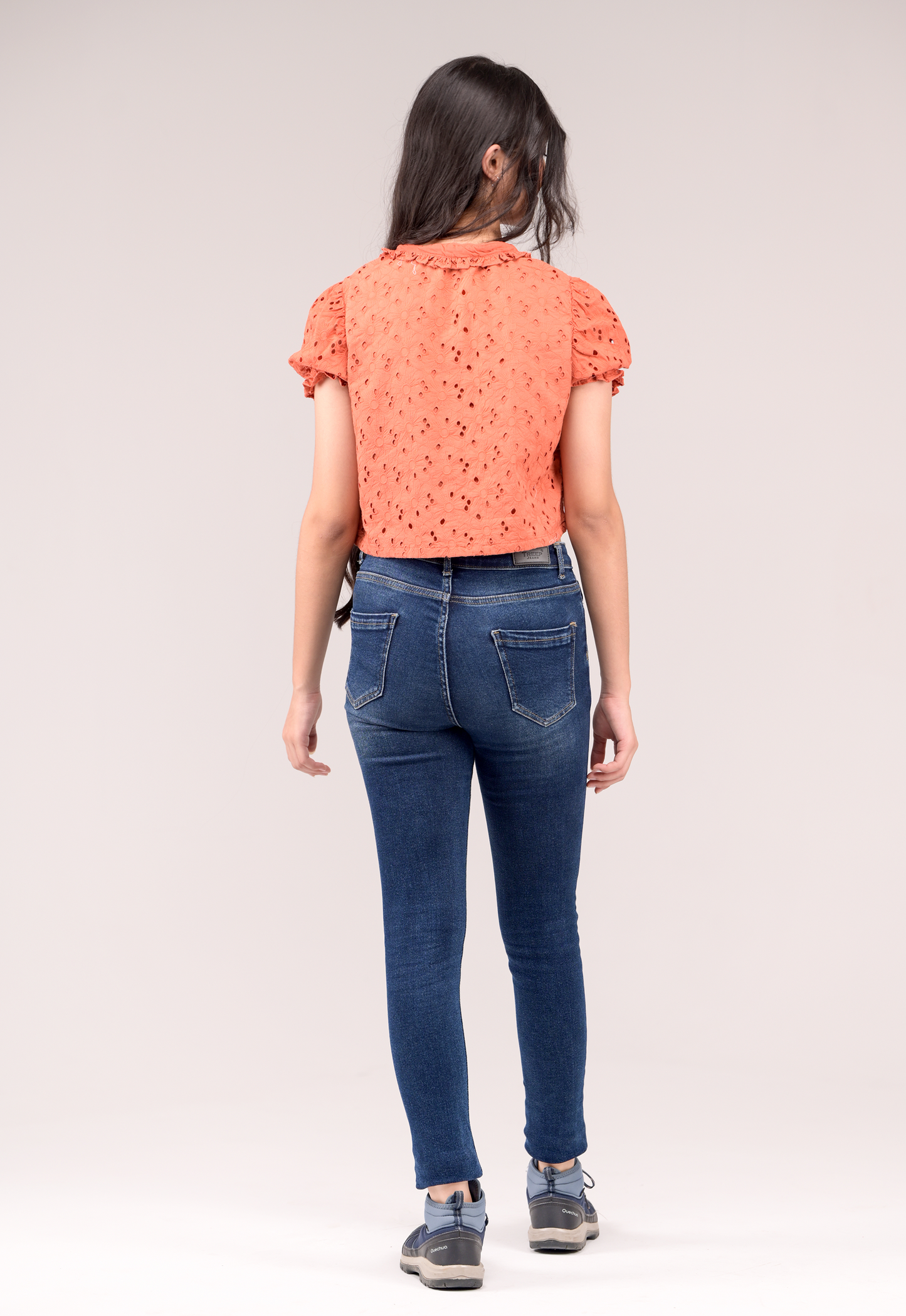 Collared-top with soft gathers