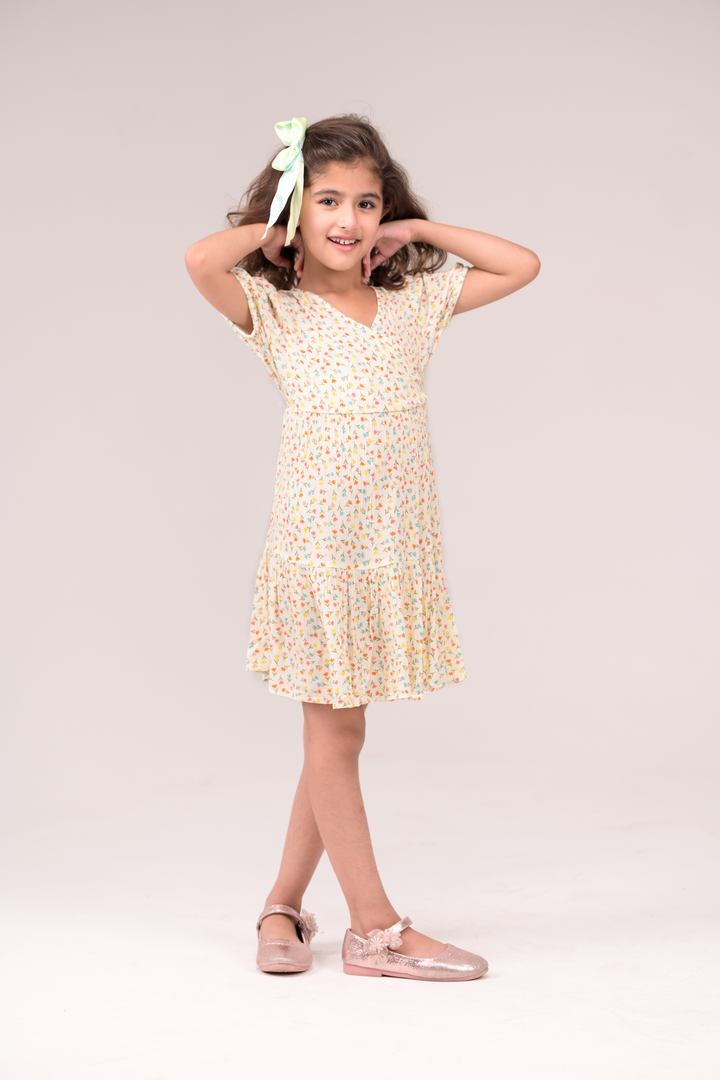 Dress with a multi layer pattern