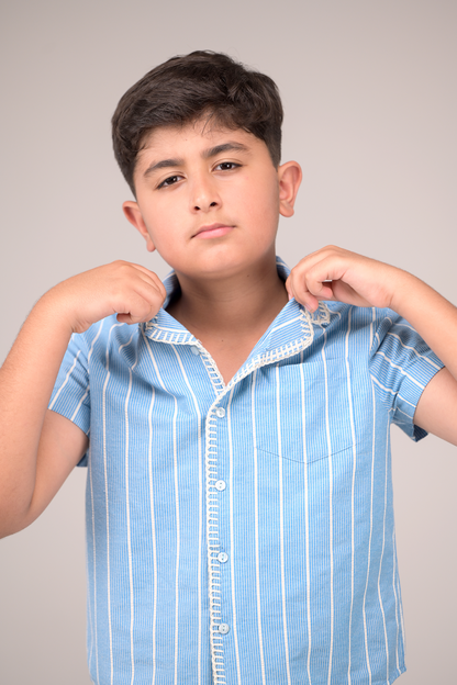 Stripe Shirt with Embroidery Details