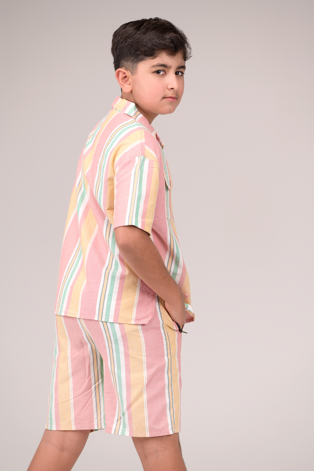 Classic Oxford Co-ord Set in Multi-Color Style