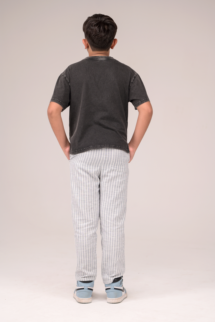 Casual Stripes Double Cloth Jogger for Boys