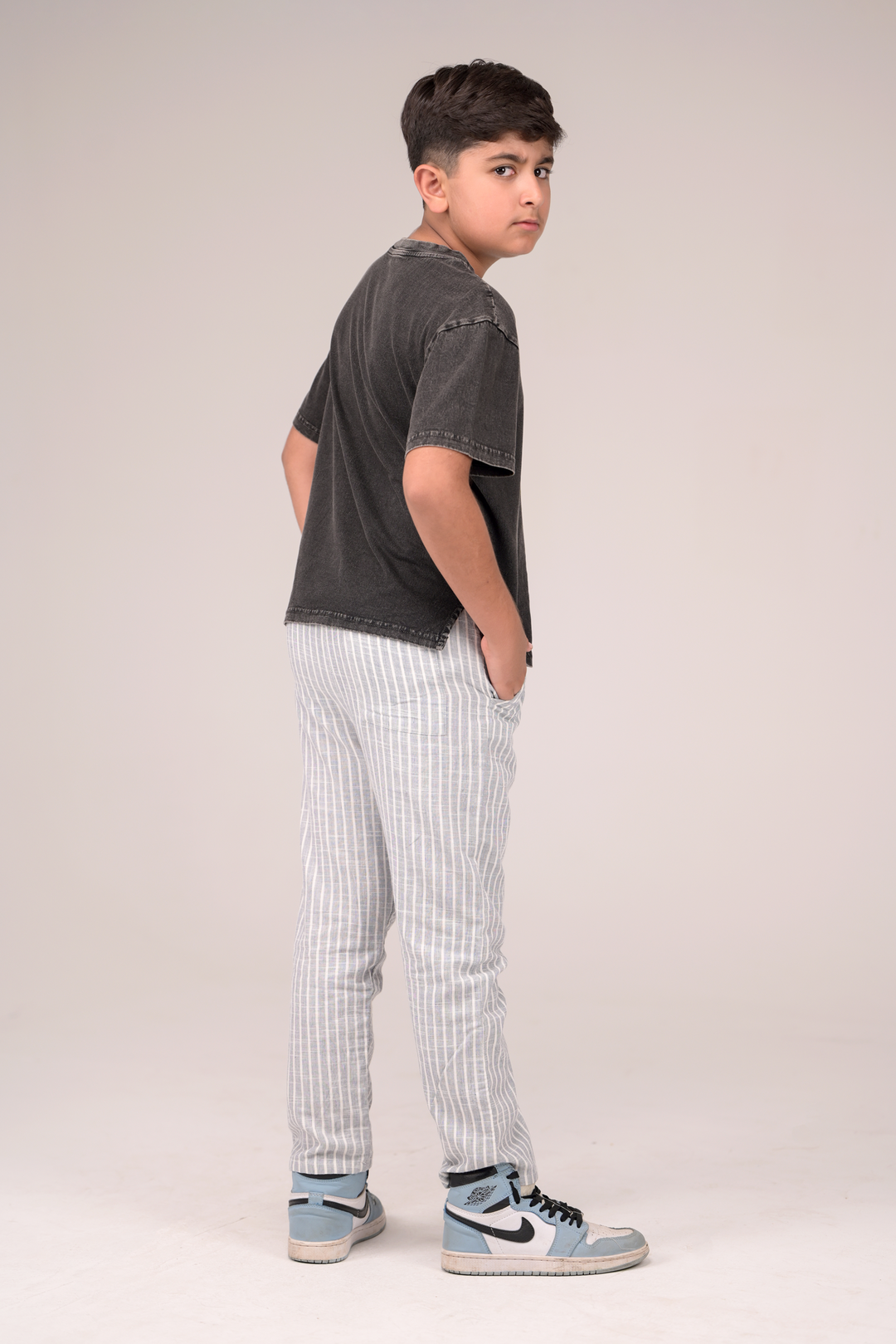Casual Stripes Double Cloth Jogger for Boys