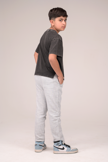 Casual Stripes Double Cloth Jogger for Boys
