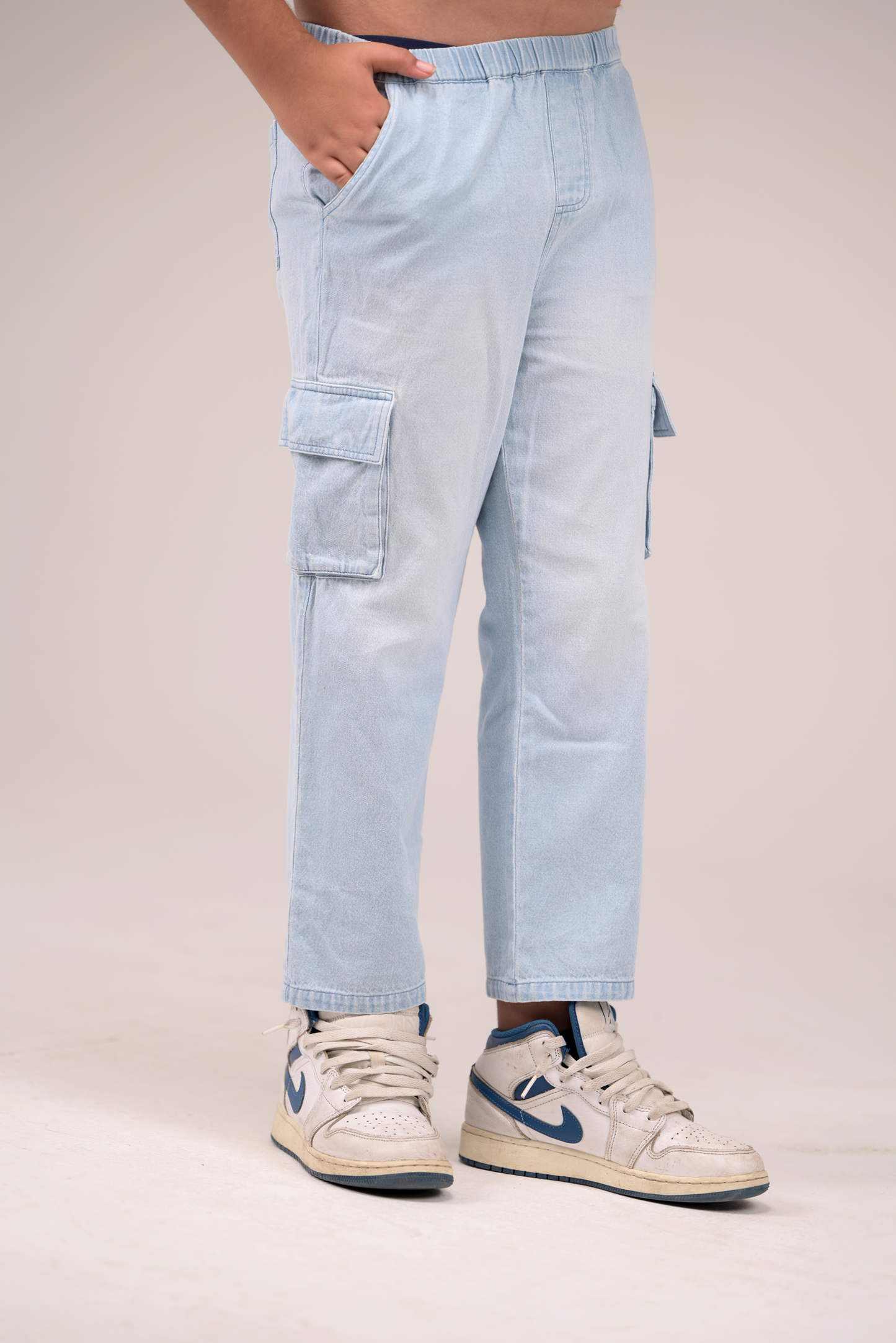 Casual Denim Pants for Boys with Utility Pockets