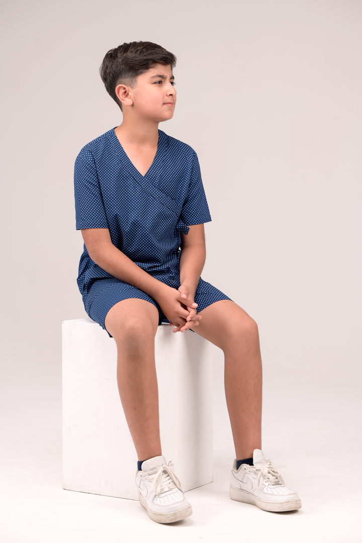 Classic Oxford Shirt in wrap around style and Shorts Co-ord set for Boys
